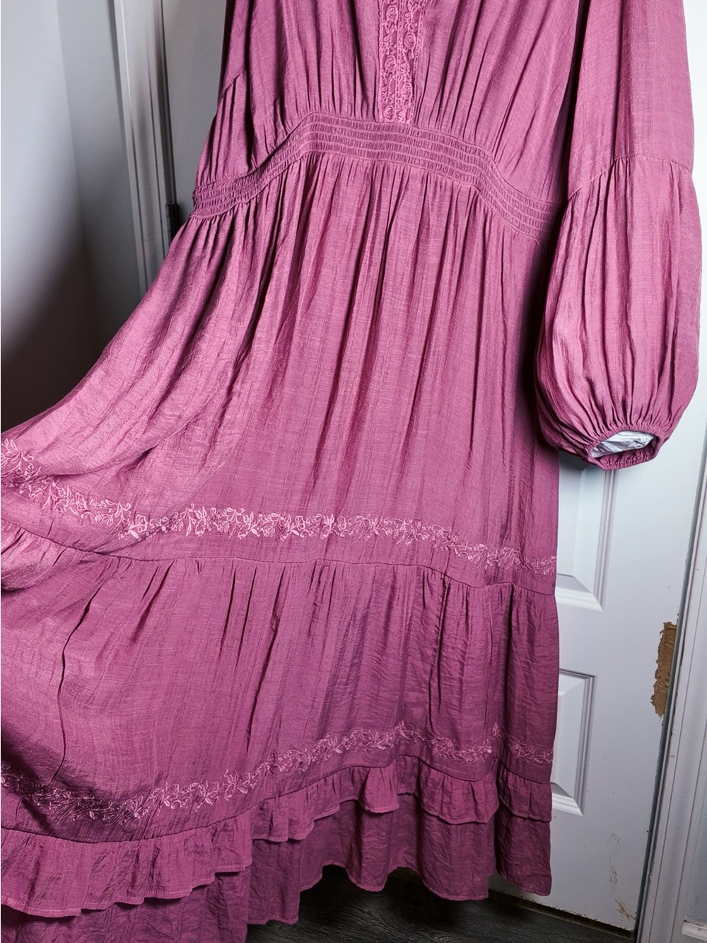torrid Rose-Mauve Fest Maxi Dress with V-Neck - Picture 4 of 6